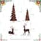 Glitzhome; Glitzhome® Brown Flocked Reindeer Christmas Table Décor Set; Category:Christmas Tabletop Decor; Image:9
